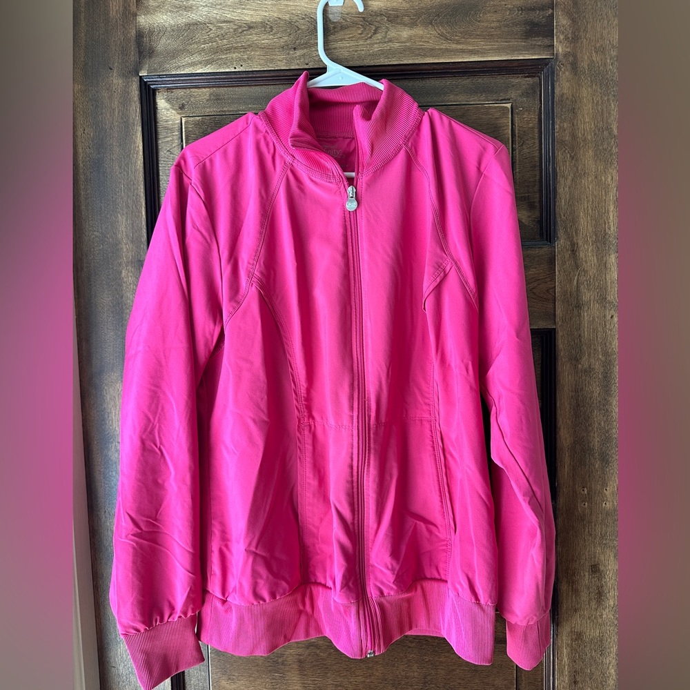 Hot pink Cherokee scrub jacket size large